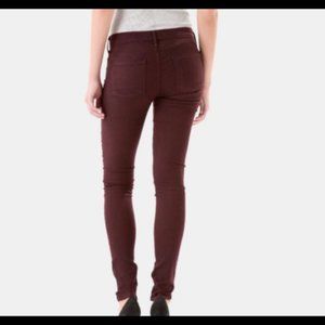 VINCE Zip leg skinny dark raisin jeans ankle zip